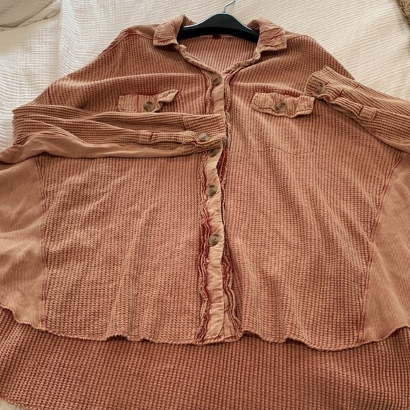 Free People Pink Button Down One Scout Jacket - Picture 3 of 7